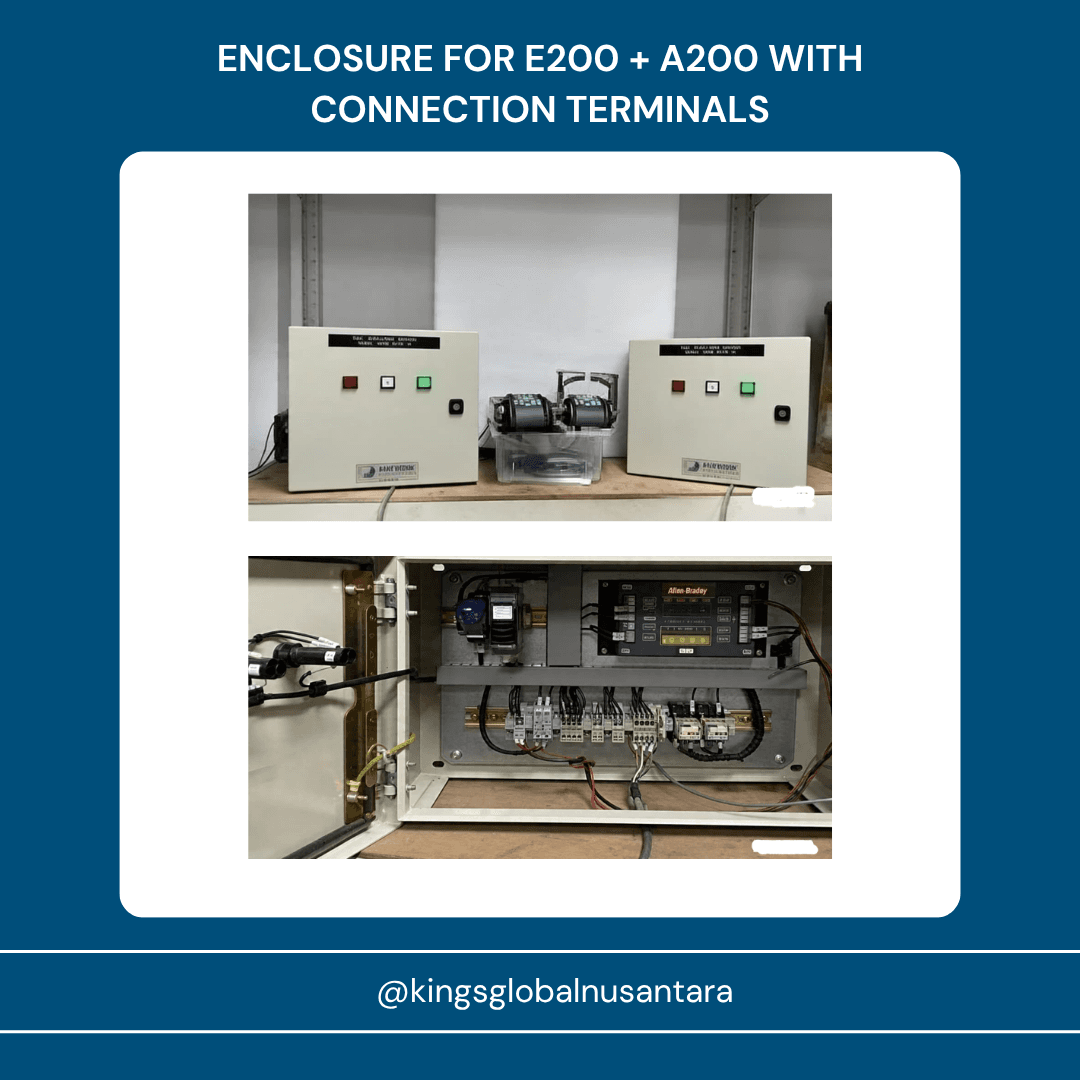ENCLOSURE FOR E200 + A200 WITH CONNECTION TERMINALS
